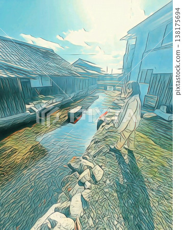 Take a walk in a town with canals. Take a walk in a town with canals. 138175694