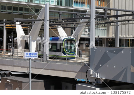 Streetcars that run to Hiroshima Station Streetcars that run to Hiroshima Station 138175872