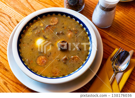 Sausage and egg soup - Polish cuisine Sausage and egg soup - Polish cuisine 138176036
