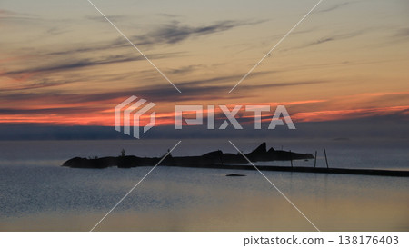 Rock formation named The Nose at sunrise, Lake Vanern, Sweden. Rock formation named The Nose at sunrise, Lake Vanern, Sweden. 138176403
