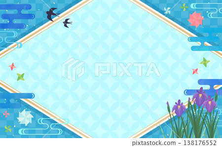 Japanese-style diamond frame for Children's Day (Tango no Sekku) 2_No text_Horizontal Japanese-style diamond frame for Children's Day (Tango no Sekku) 2_No text_Horizontal 138176552