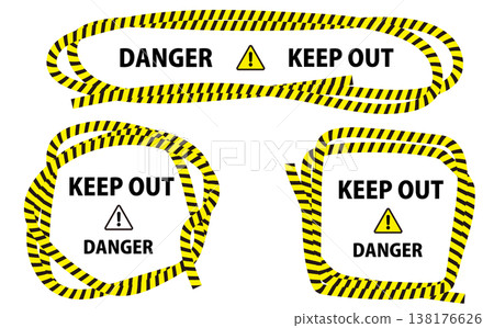 Tiger rope frame material set (industrial/safety background) 138176626