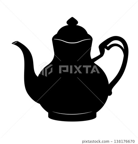 單色古董瓷茶壺。 138176670