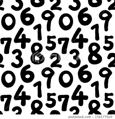 Rough numbers seamless pattern Rough numbers seamless pattern 138177020