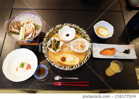 Breakfast at a Japanese-style inn 138177024