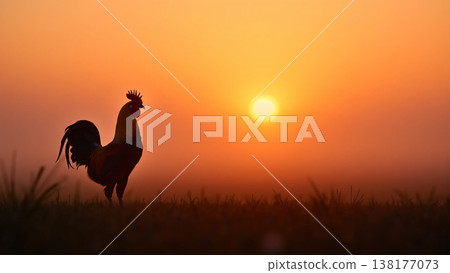 Silhouette in the morning sun 138177073