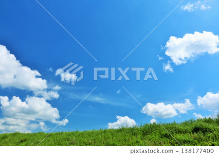 A refreshing blue sky and grassland scenery A refreshing blue sky and grassland scenery 138177400