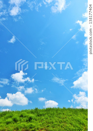 A refreshing blue sky and grassland scenery A refreshing blue sky and grassland scenery 138177404