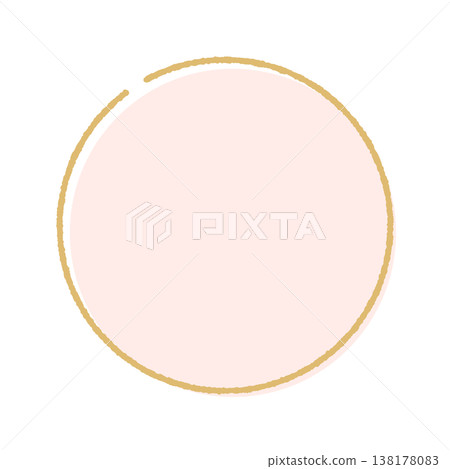 Hand-drawn gold lines and pink round decorations - simple and stylish frame material with copy space. Hand-drawn gold lines and pink round decorations - simple and stylish frame material with copy space. 138178083