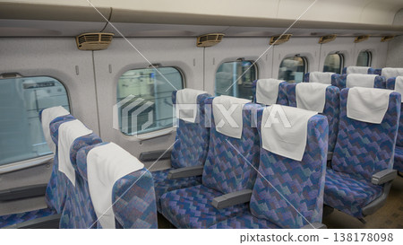 Seats inside the Shinkansen Doctor Yellow train 138178098