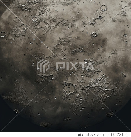 Lunar Landscape Detailed Surface Texture with Craters and Shadows, Exploration and Science 138178131