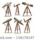 Vintage Telescope Collection for Science and Education Projects and Design Use 138178147