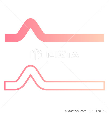Heart rate and rhythm, pink gradient, wavy line set, wave infographic 138178152