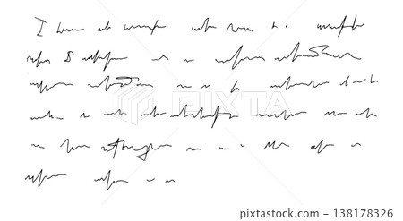Doodle illustration handwriting illegible text.  138178326