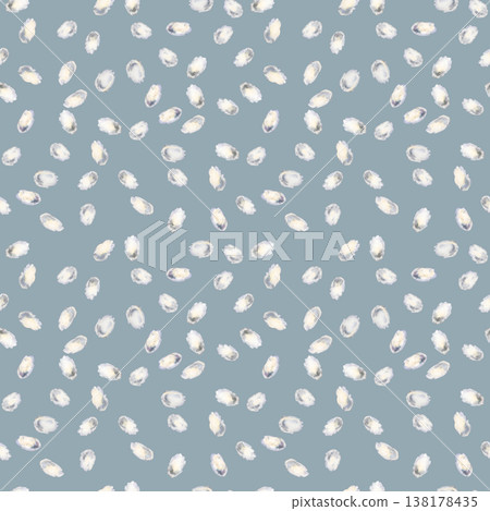 Seamless watercolor pattern with soft pussy willow buds scattered like snow. Minimal airy composition with organic movement, suitable for textiles, backgrounds and modern designs 138178435