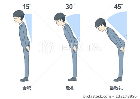 一組展示弓弦角度的插圖－年輕商人 138178956