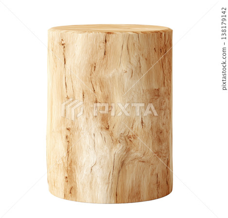 Wooden stump stool or product display podium isolated on white background, concept of nature decor and rustic furniture Wooden stump stool or product display podium isolated on white background, concept of nature decor and rustic furniture 138179142