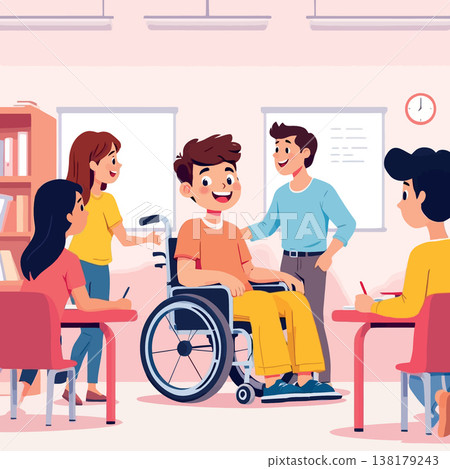 Vsai students creating inclusive learning environment in classroom 138179243