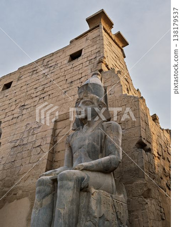 Close-up of a seated statue in the Luxor Temple (Egypt) Close-up of a seated statue in the Luxor Temple (Egypt) 138179537