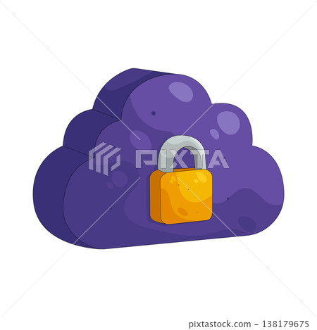 Illustration of cloud lock Illustration of cloud lock 138179675