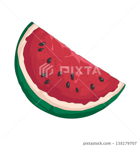 Illustration of watermelon slice Illustration of watermelon slice 138179707