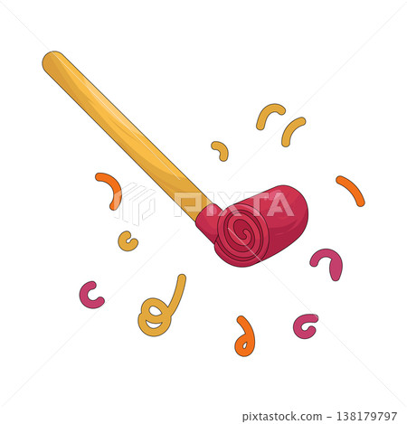 Illustration of party whistle 138179797