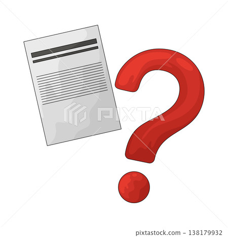 Illustration of Insurance document with Question Mark Illustration of Insurance document with Question Mark 138179932