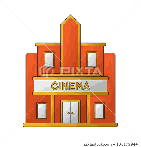 Illustration of Cinema building 138179944