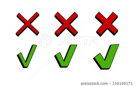 Check marks hand drawn doodle vector set. Check marks hand drawn doodle vector set. 138180171