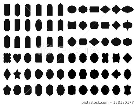 Set label and tags silhouette. 138180177