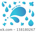 帶有噪音梯度的雨滴和水滴的簡單插圖。 138180267