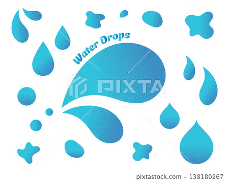 Simple illustrations of raindrops and water droplets with a noise gradient. 138180267