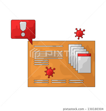 Illustration of virus alert Illustration of virus alert 138180304