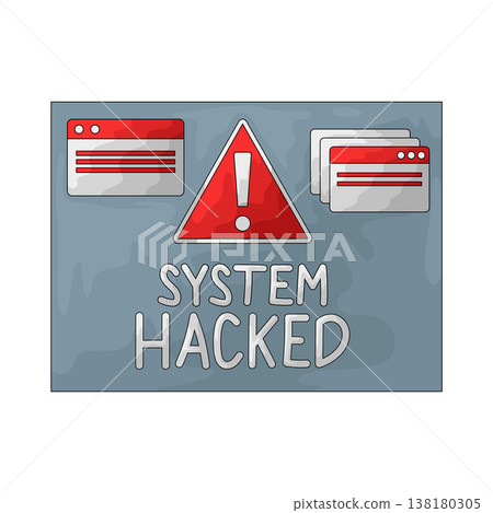 Illustration of system hacked 138180305