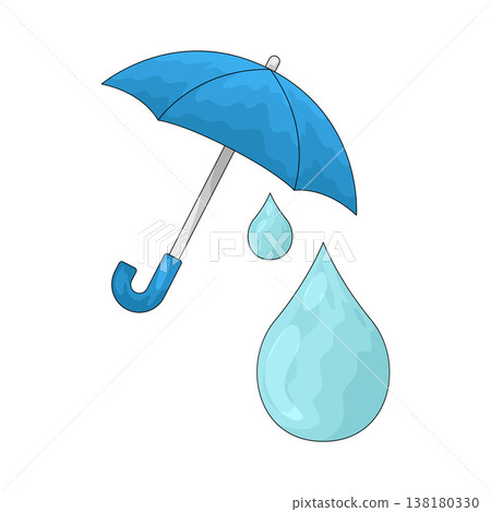 Illustration of Water Drop with umbrella 138180330