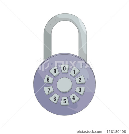 Illustration of combination lock Illustration of combination lock 138180408