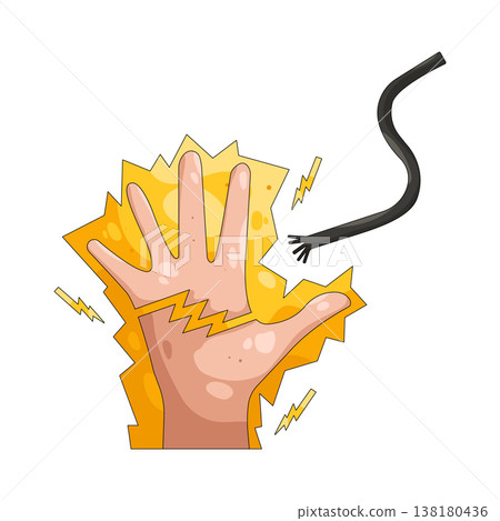 Illustration of electrical hazard Illustration of electrical hazard 138180436