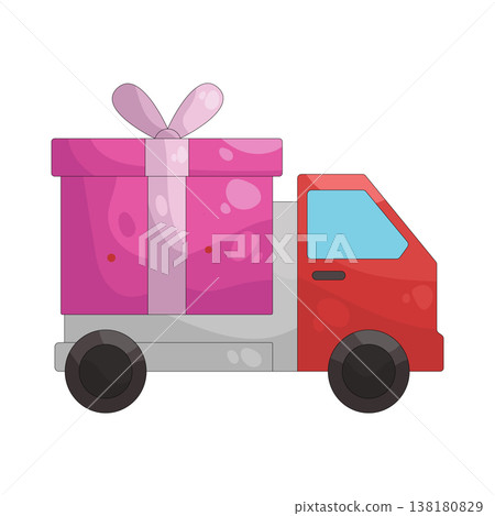 Illustration of Gift delivery Illustration of Gift delivery 138180829