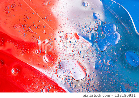 Abstract paint splashes in French national flag colors 138180931