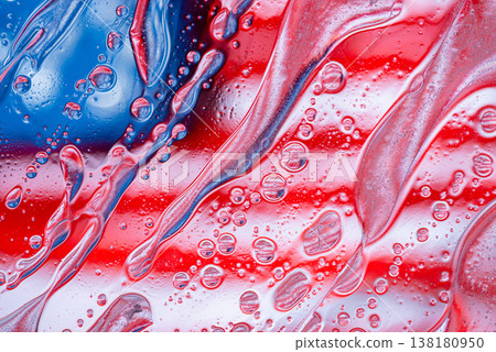Fluid abstract USA flag texture with water drops Fluid abstract USA flag texture with water drops 138180950