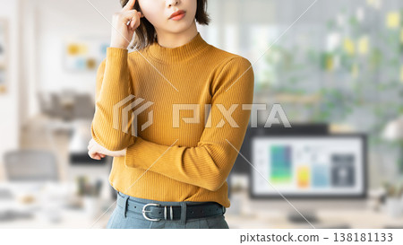 A woman thinking/businesswoman A woman thinking/businesswoman 138181133