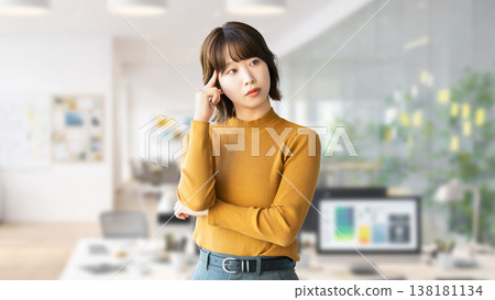 A woman thinking/businesswoman A woman thinking/businesswoman 138181134