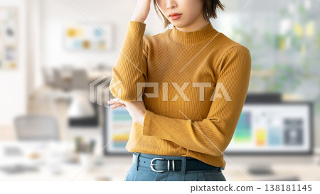 A woman thinking/businesswoman A woman thinking/businesswoman 138181145