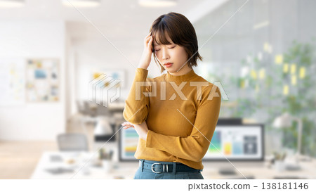 A woman thinking/businesswoman A woman thinking/businesswoman 138181146