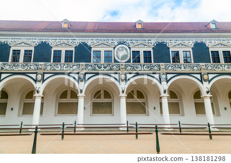 Historic Stallhof Courtyard Arcade in Dresden Royal Castle 138181298