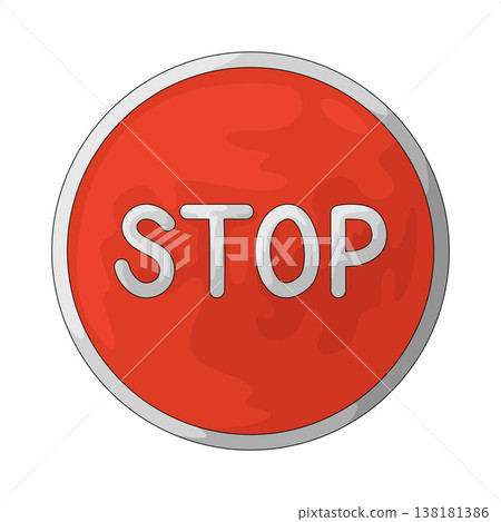 Illustration of Stop Button Illustration of Stop Button 138181386