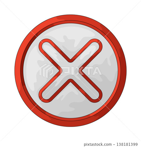 Illustration of X Button Illustration of X Button 138181399