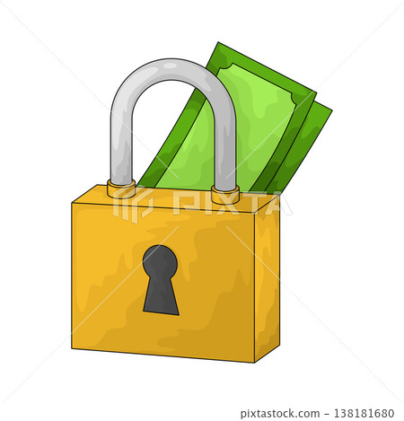 Illustration of Salary Lock Illustration of Salary Lock 138181680