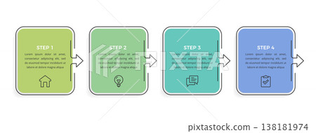 Step by step workflow infographic Step by step workflow infographic 138181974