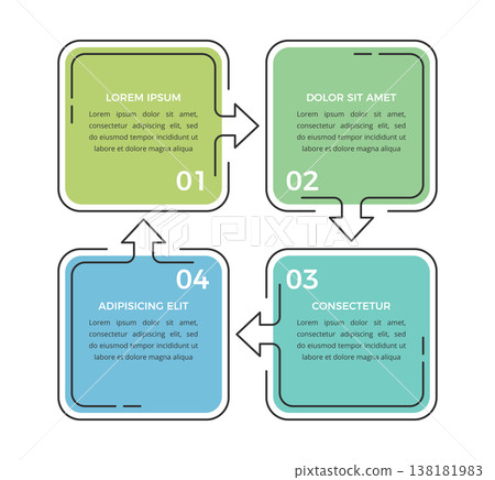 Four step cycle infographic template Four step cycle infographic template 138181983